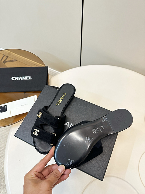 シャネルスーパーコピー レディースダブルストラップのベルクロフラットサンダル