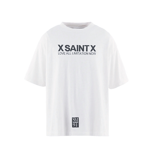 セントマイケル LOVE ALL LIMITATION NOW 背面にプリントありフレームなしダメージのレトロプリント半袖Tシャツ