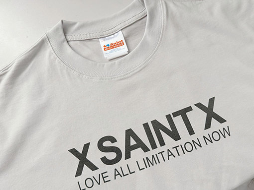 セントマイケル LOVE ALL LIMITATION NOW 背面にプリントありフレームなしダメージのレトロプリント半袖Tシャツ