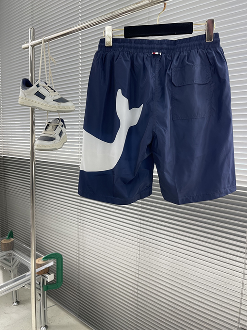 トムブラウンコピー 前面と背面クジラ柄ビーチショーツ