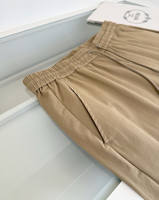 プラダ 春夏け薄ゴムウエストストレートレッグカジュアルパンツ
