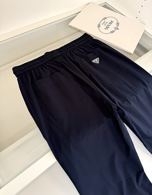 プラダ 春夏け薄ゴムウエストストレートレッグカジュアルパンツ
