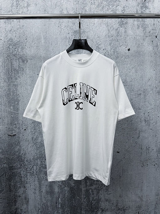 セリーヌ CELINE 文字ロゴ入りカップル半袖Tシャツ