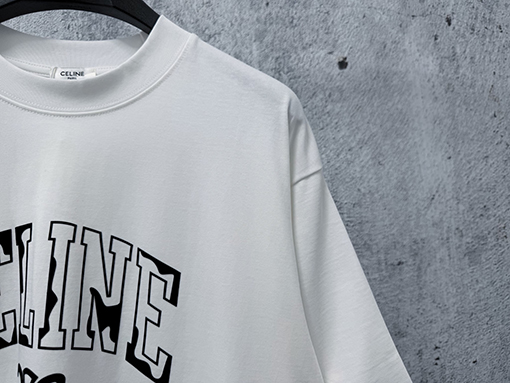 セリーヌ CELINE 文字ロゴ入りカップル半袖Tシャツ