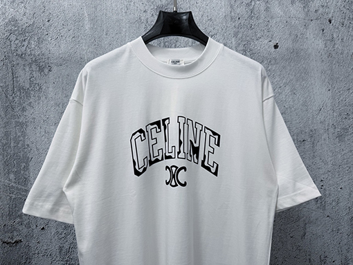 セリーヌ CELINE 文字ロゴ入りカップル半袖Tシャツ