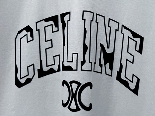 セリーヌ CELINE 文字ロゴ入りカップル半袖Tシャツ