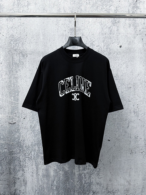 セリーヌ CELINE 文字ロゴ入りカップル半袖Tシャツ