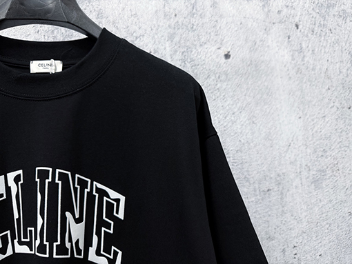 セリーヌ CELINE 文字ロゴ入りカップル半袖Tシャツ