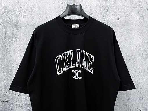 セリーヌ CELINE 文字ロゴ入りカップル半袖Tシャツ