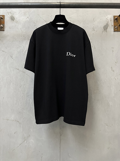 ディオールスーパーコピー Dior 字母ロゴ刺繍入りヘビーウェイト半袖Tシャツ