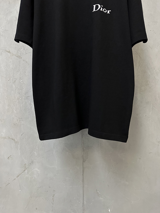 ディオールスーパーコピー Dior 字母ロゴ刺繍入りヘビーウェイト半袖Tシャツ