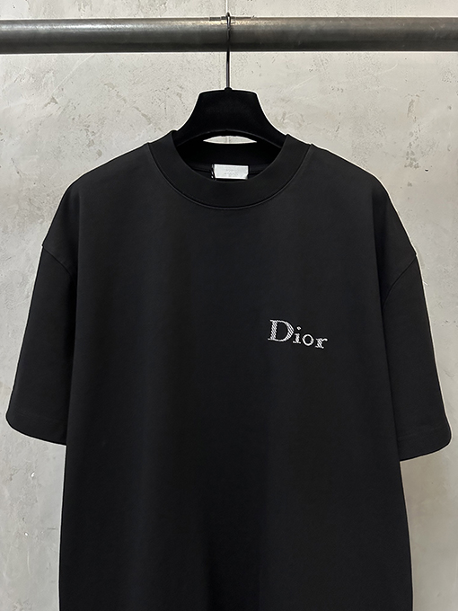 ディオールスーパーコピー Dior 字母ロゴ刺繍入りヘビーウェイト半袖Tシャツ