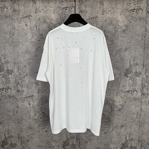 アクネストゥディオズ Acne Studios 1996 シリーズ レーザーシルバーラインストーン装飾半袖Tシャツ