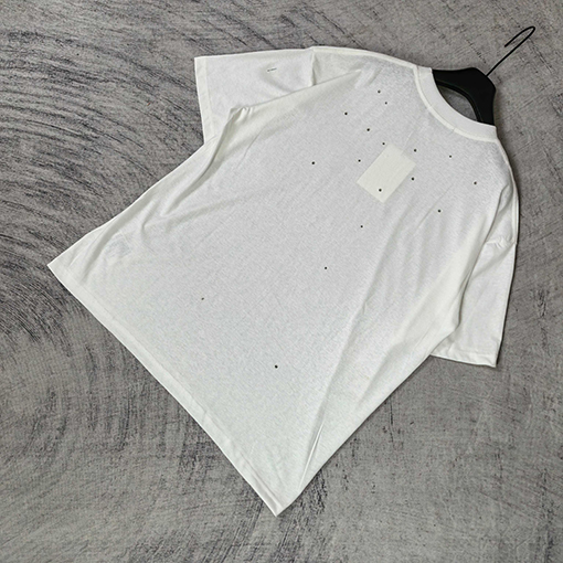 アクネストゥディオズ Acne Studios 1996 シリーズ レーザーシルバーラインストーン装飾半袖Tシャツ