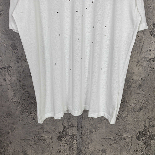 アクネストゥディオズ Acne Studios 1996 シリーズ レーザーシルバーラインストーン装飾半袖Tシャツ