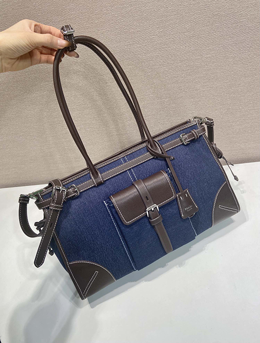 プラダスーパーコピー Bonnie デニム製大型ハンドバッグ