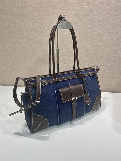 プラダスーパーコピー Bonnie デニム製大型ハンドバッグ