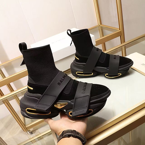 バルマン BALMAINロゴストラップ 厚底ソックススニーカー