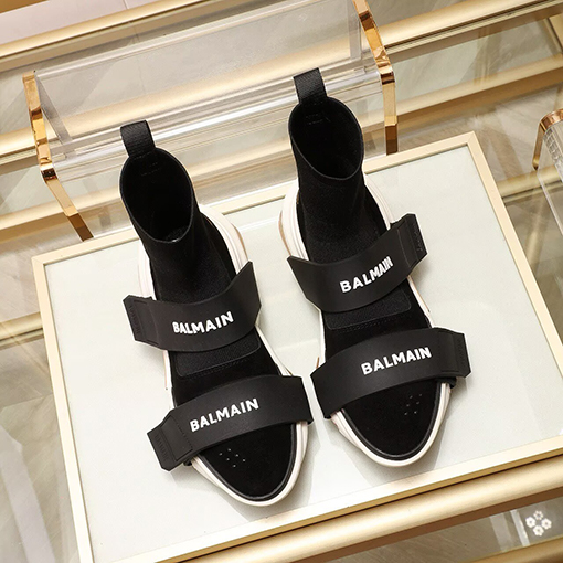 バルマン BALMAINロゴストラップ 厚底ソックススニーカー