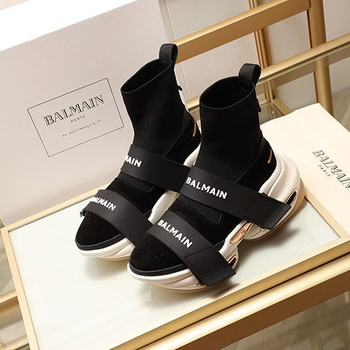バルマン BALMAINロゴストラップ 厚底ソックススニーカー