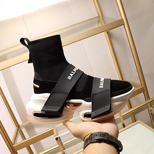 バルマン BALMAINロゴストラップ 厚底ソックススニーカー