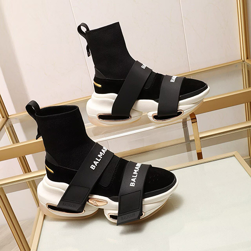 バルマン BALMAINロゴストラップ 厚底ソックススニーカー