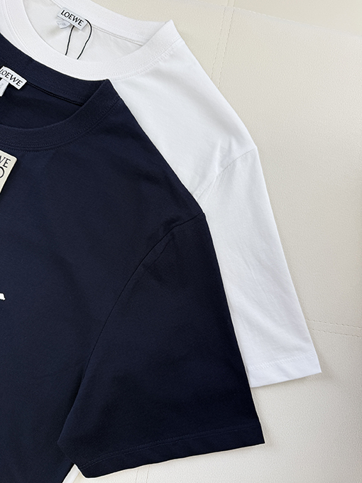 ロエベコピー LOEWE カラーブロックの文字刺繍入り半袖Tシャツ