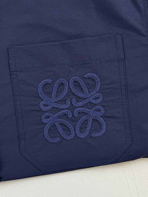 ロエベコピー 刺繍入りポケット付き半袖シャツ