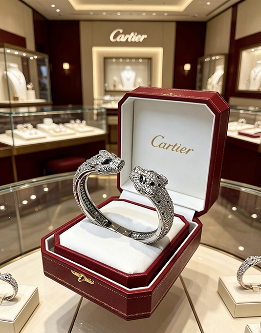 カルティエ ブレスレットレディースメンズ カップルVゴールドハンドメイド リング