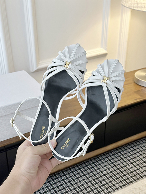 セリーヌ Triomphe レディースシンプルでスタイリッシュなレザーのスティレットヒール