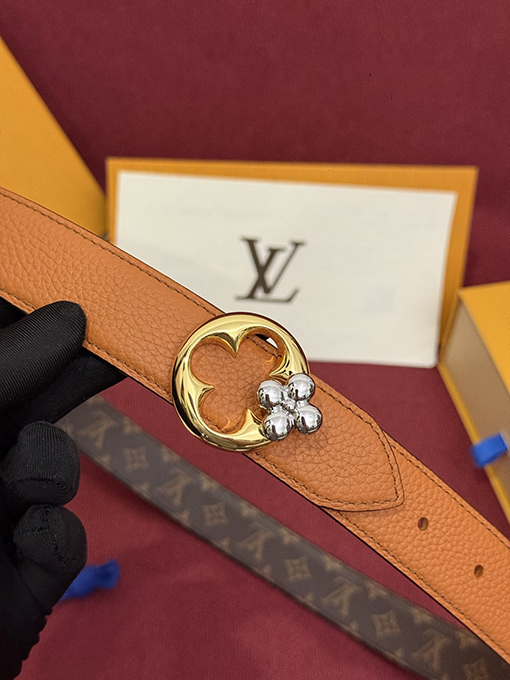 ルイヴィトン Pretty LV Monogram 新モデルレディースキャンバス牛革ゴールドトーンバックル ベルト
