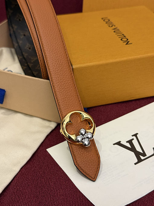 ルイヴィトン Pretty LV Monogram 新モデルレディースキャンバス牛革ゴールドトーンバックル ベルト
