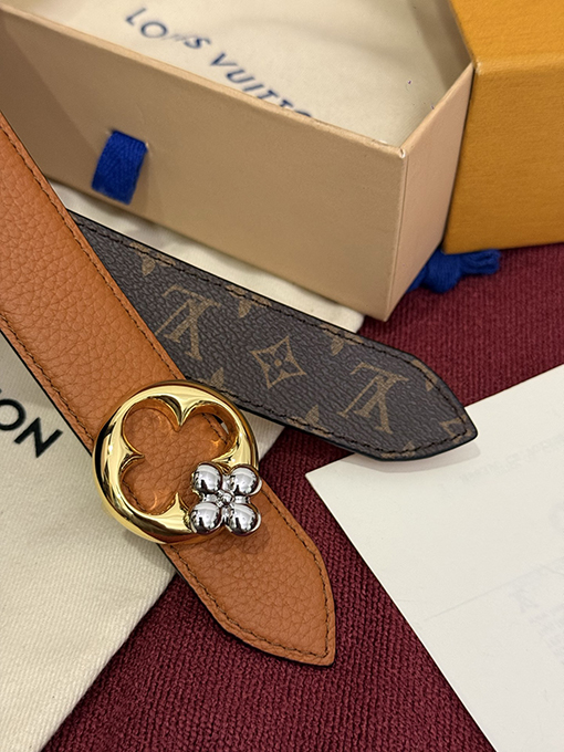 ルイヴィトン Pretty LV Monogram 新モデルレディースキャンバス牛革ゴールドトーンバックル ベルト