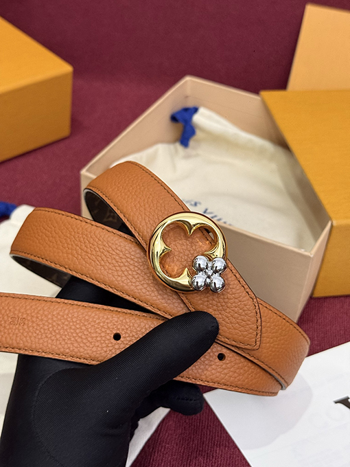 ルイヴィトン Pretty LV Monogram 新モデルレディースキャンバス牛革ゴールドトーンバックル ベルト