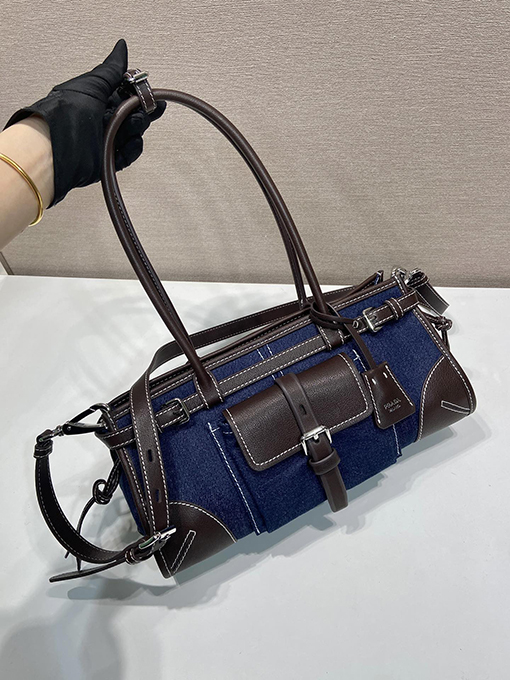 プラダ Bonnie デニム小型ハンドバッグ
