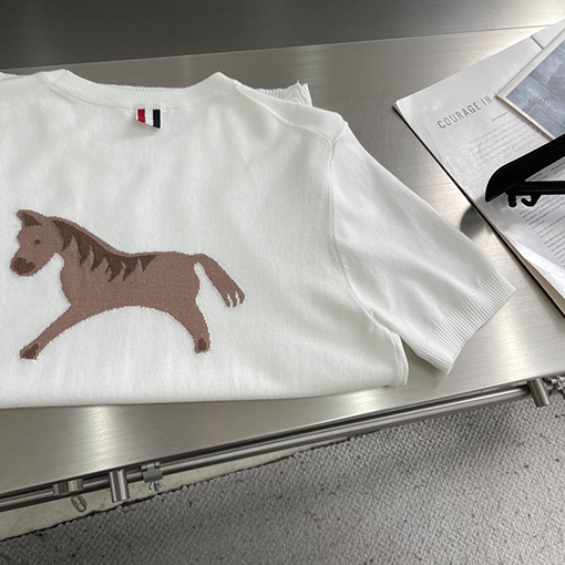 トムブラウン バックポニーニット半袖Tシャツ