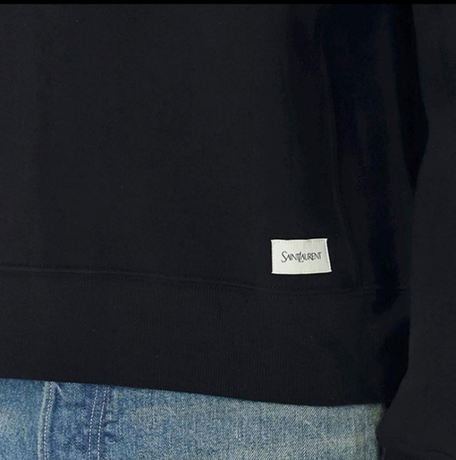サンローランコピー SAINT LAURENT 裾にタグ付きクルーネックのスウェットシャツ