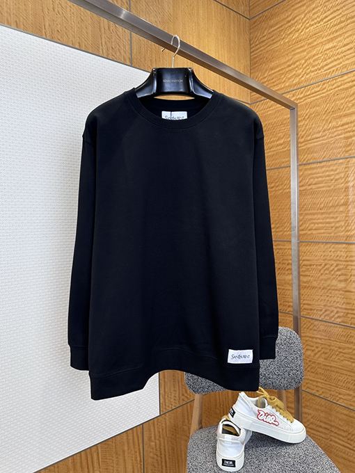 サンローランコピー SAINT LAURENT 裾にタグ付きクルーネックのスウェットシャツ