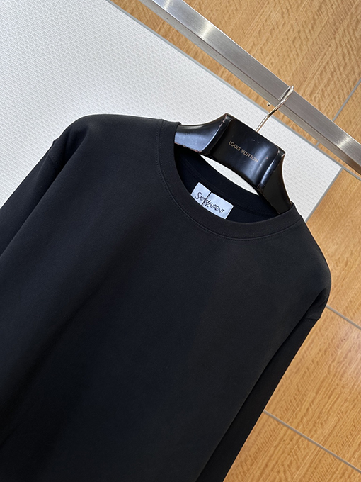 サンローランコピー SAINT LAURENT 裾にタグ付きクルーネックのスウェットシャツ