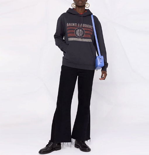 サンローランコピー SAINT LAURENT レトロなバッジプリントパーカー