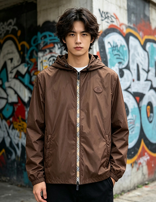 バーバリースーパーコピー 高級フード付き防風カジュアルジャケット