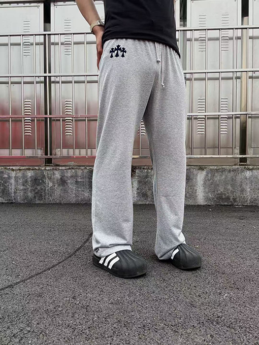 クロムハーツコピー クロス刺繍入りストレートレッグカジュアルパンツ