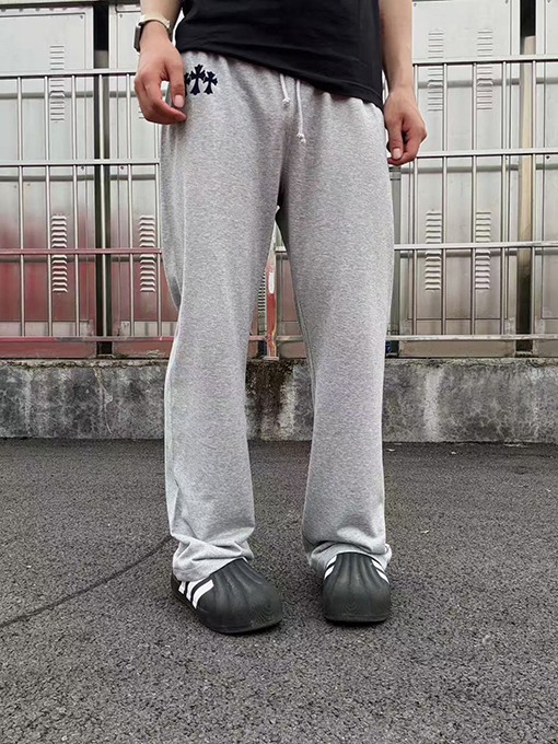 クロムハーツコピー クロス刺繍入りストレートレッグカジュアルパンツ