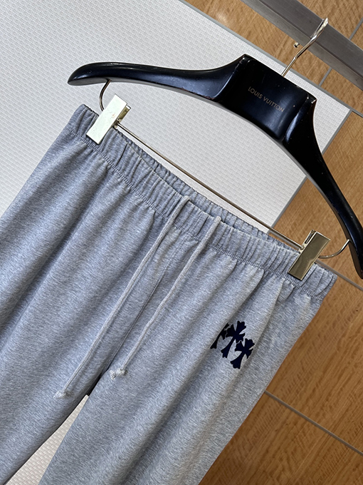 クロムハーツコピー クロス刺繍入りストレートレッグカジュアルパンツ