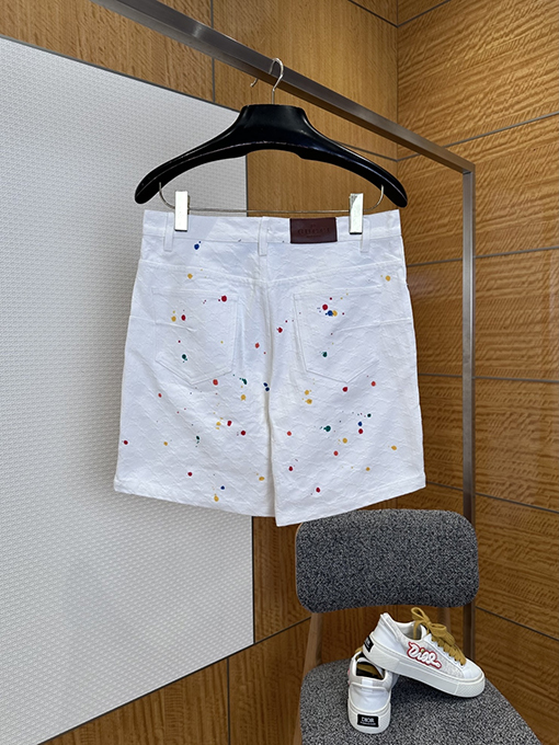 グッチコピー インクが飛び散ったジャカード織りの半袖シャツとショートパンツのセット