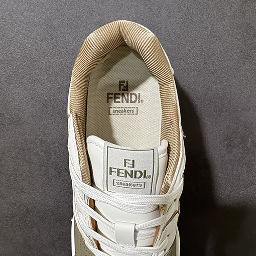 フェンディ FENDI Match クラシックレザー型押しレースアップローカットファッションスニーカー