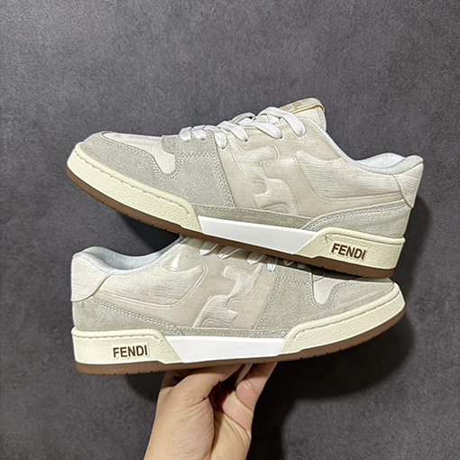 フェンディスニーカーコピー FENDI Match ファッションレザー型押しレースアップローカットファッションスニーカー