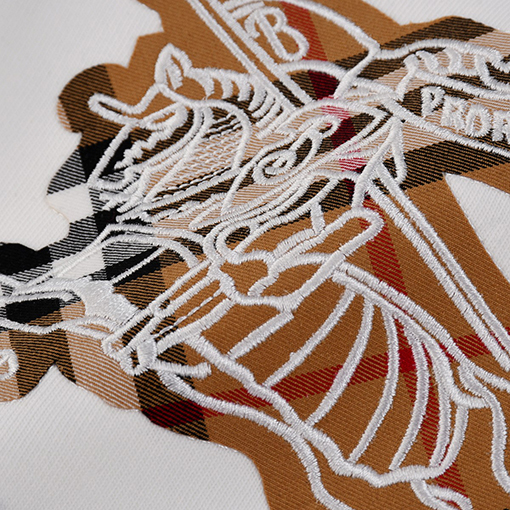 バーバリーコピー クラシックな戦馬のアップリケ刺繍入りウォッシュ半袖Tシャツ