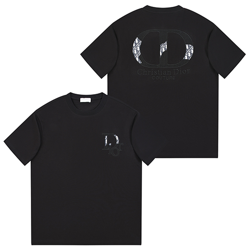ディオールスーパーコピー Christian Dior Couture クアップリケ刺繍入りウォッシュ半袖Tシャツ