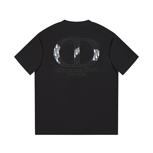 ディオールスーパーコピー Christian Dior Couture クアップリケ刺繍入りウォッシュ半袖Tシャツ